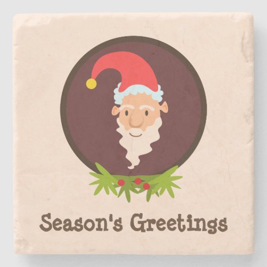 Elf Portrait Season's Greeting Stone Onderzetter (Voorkant)