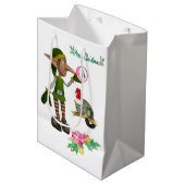 Elf Possum Merry kerstcadeaus Medium Cadeauzakje (Voorkant Gekanteld)