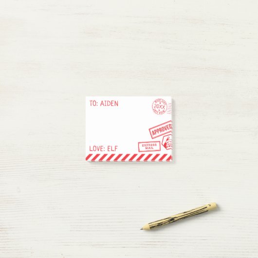 Elf Post van de kerstman Post-it® Notes (Op bureau)