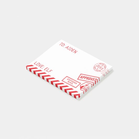 Elf Post van de kerstman Post-it® Notes (Schuin)