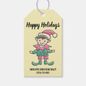 Elf Prettige feestdagen Company Kerstmis Cadeaulabel (Voorkant)