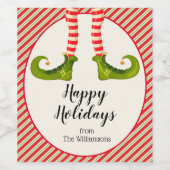 Elf Prettige feestdagen Wijn Etiket (Enkel label)