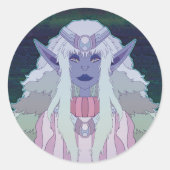 Elf Prinses Ronde Sticker (Voorkant)