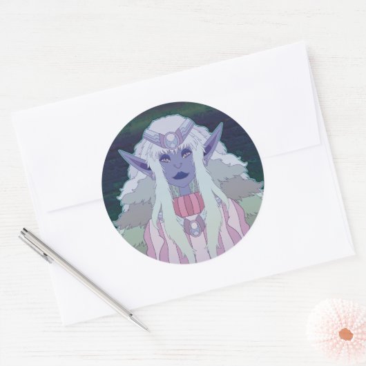 Elf Prinses Ronde Sticker (Envelop)