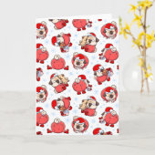 Elf Pugs kerstkaart Kaart (Gele Bloem)