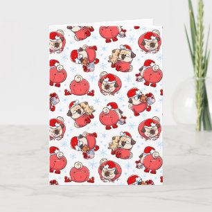 Elf Pugs kerstkaart Kaart