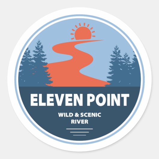 Elf punten wilde en Schilderachtig rivier Missouri Ronde Sticker (Voorkant)