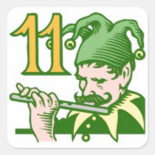 Elf puntenpijpleidingen vierkante sticker (Voorkant)