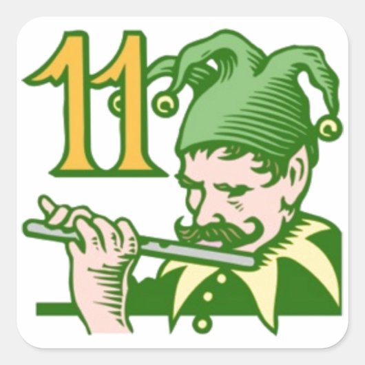 Elf puntenpijpleidingen vierkante sticker (Voorkant)