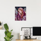 Elf Queen Goddess Celestial Fantasy Wall Art Print (Thuiskantoor)