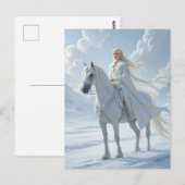 Elf Queen Riding a Majestic White Horse Briefkaart (Voorkant / Achterkant)