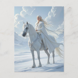 Elf Queen Riding White Horse Briefkaart