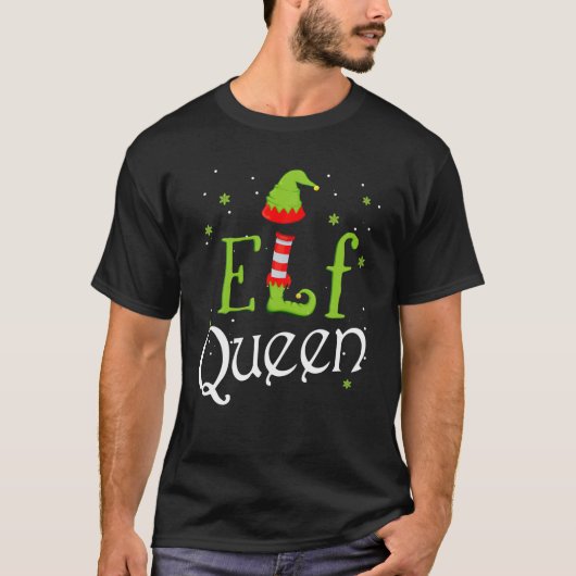 Elf Queen Xmas voor kerstmis T-shirt (Voorkant)