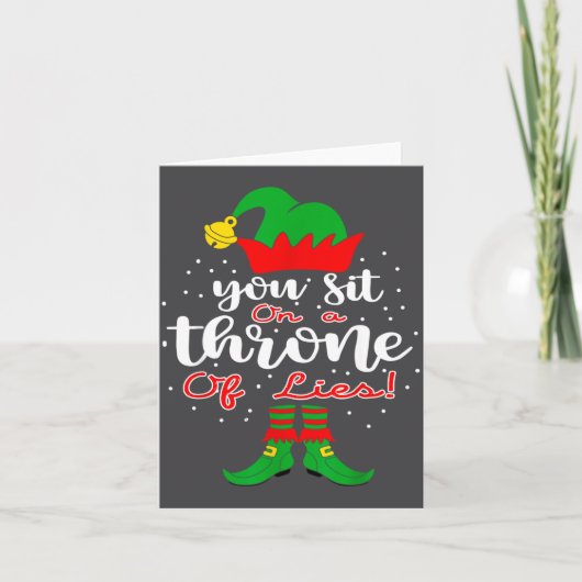Elf Quotes You Sit On A Throne Of Lies ! Christmas Kaart (Voorkant)