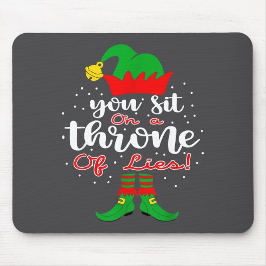 Elf Quotes You Sit On A Throne Of Lies ! Christmas Muismat (Voorkant)