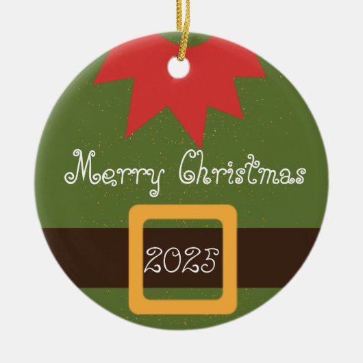 Elf Red Green Have Yourself Merry Little Christmas Keramisch Ornament (Voorkant)