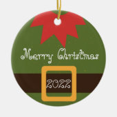 Elf Red Green heeft je eigen prettige kerst Keramisch Ornament (Voorkant)