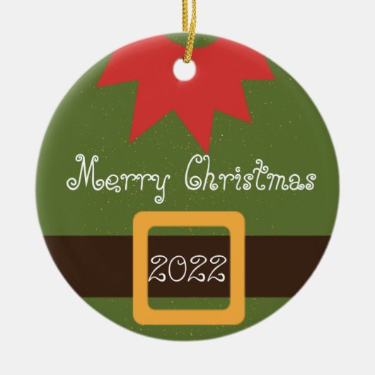 Elf Red Green heeft je eigen prettige kerst Keramisch Ornament (Voorkant)