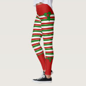 Elf Red Green Stripes kerstkostuum Leggings (Links)