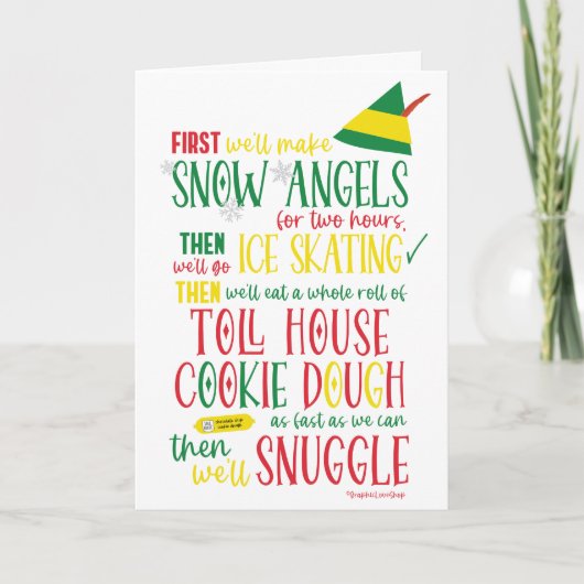 Elf Reisroute Kerstkaart Kaart (Voorkant)