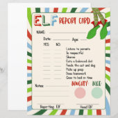 Elf Report Card Naughty of Nice Behavior (Voorkant / Achterkant)