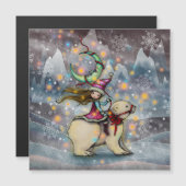 Elf Riding Polar Beer kerstfeestdag art (Voorkant / Achterkant)