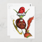 Elf Riding Sleigh Briefkaart (Voorkant / Achterkant)
