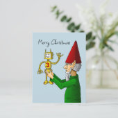 Elf & Robot Kerstansichtkaart Briefkaart (Staand voorkant)