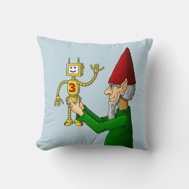 Elf & Robot van Santa's Workshop Kussen (Voorkant)