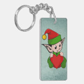 Elf rood hart sleutelhanger (Voorkant Links)