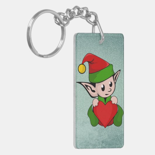 Elf rood hart sleutelhanger (Voorkant Links)