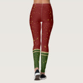 Elf Santa Green Red Sparkly Faux Sock Kerstmis Leggings (Achterkant)