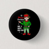 elf santa karakter ronde button 3,2 cm (Voorkant)