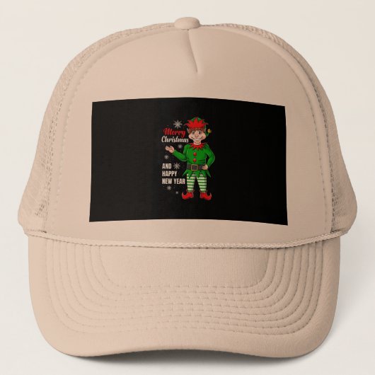 elf santa karakter trucker pet (Voorkant)