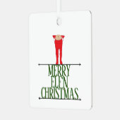Elf Shenanigans BedrijfsKerstmis Metalen Ornament (Voorkant links)