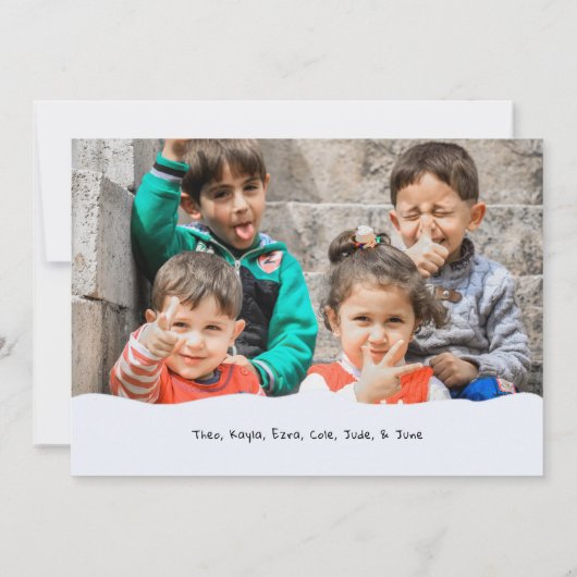 Elf Shenanigans begroetingsbord Foto Kerst Kaart (Achterkant)