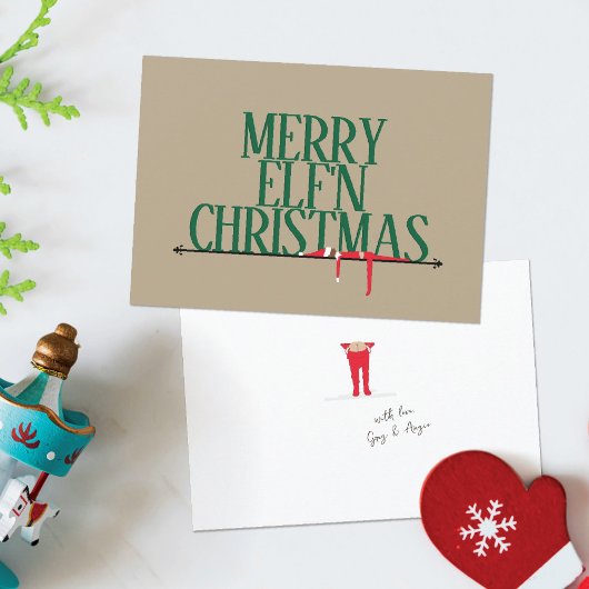 Elf Shenanigans begroetingsbord Kerst Kaart