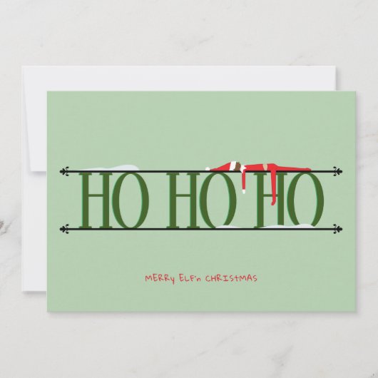 Elf Shenanigans Flat Green Christmas Kaart (Voorkant)