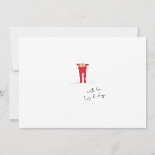 Elf Shenanigans Flat Green Christmas Kaart (Achterkant)