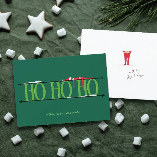Elf Shenanigans Flat Hunter Groen Kerstkaart