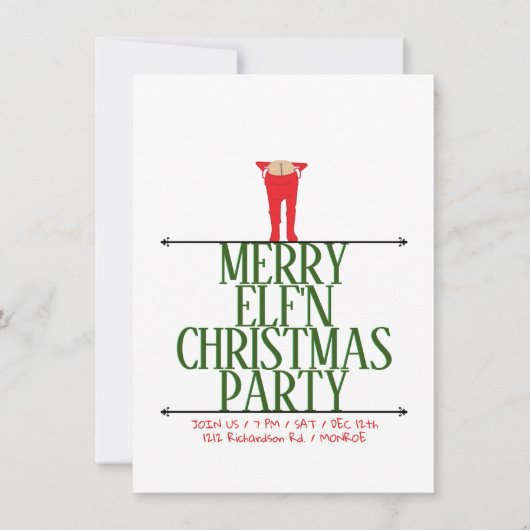 Elf Shenanigans Grappig Kerstfeest Kaart (Voorkant)