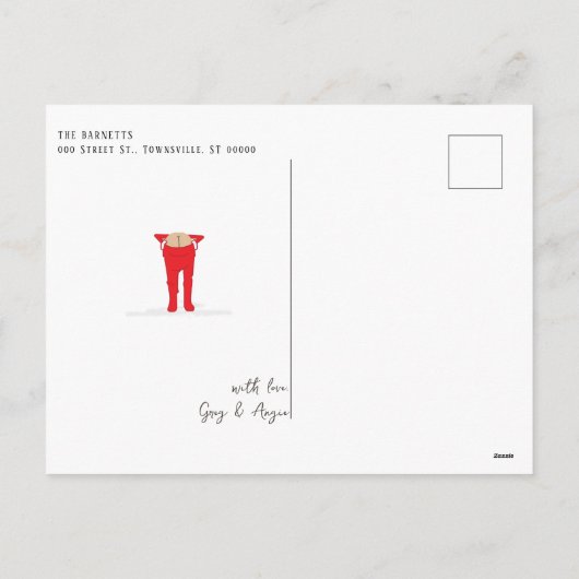 Elf Shenanigans Green & Blue Christmas Briefkaart (Achterkant)