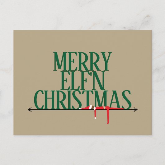 Elf Shenanigans Groet Teken Kerst Briefkaart (Voorkant)