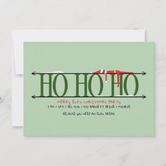 Elf Shenanigans Ho Ho Ho Kerstfeest Kaart (Voorkant)
