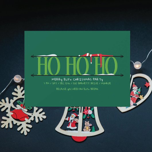 Elf Shenanigans Ho Ho Ho Kerstfeest Kaart