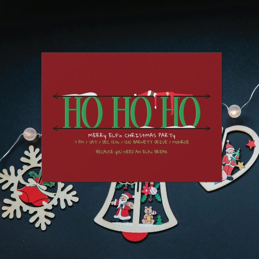 Elf Shenanigans Ho Ho Ho Kerstfeest Kaart