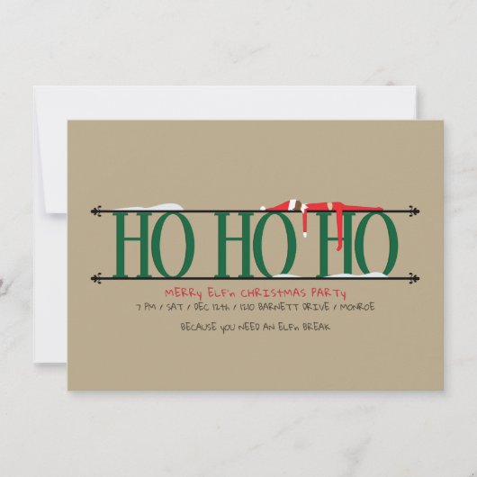 Elf Shenanigans Ho Ho Ho Kerstfeest Kaart (Voorkant)