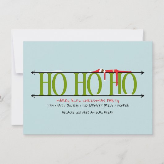 Elf Shenanigans Ho Ho Ho Kerstfeest Kaart (Voorkant)
