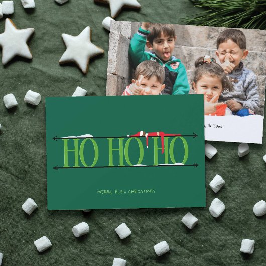 Elf Shenanigans Hunter Groen Foto Kerstkaart