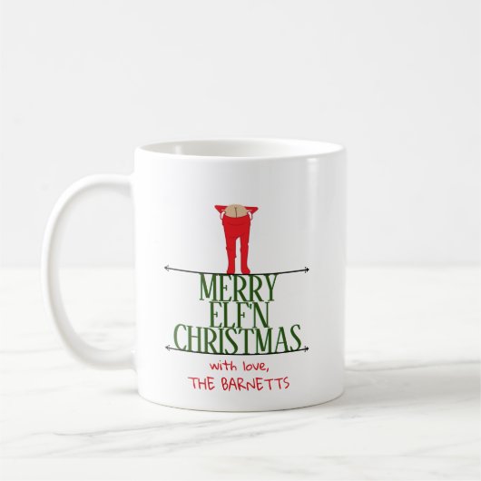 Elf Shenanigans Kerst Groet Bord Koffiemok (Links)
